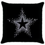 Sparkling Bling Star Cluster Black Throw Pillow Case Front