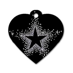 Sparkling Bling Star Cluster Single-sided Dog Tag (Heart)