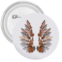 Brown Feather Wing Large Button (round)