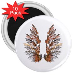 Brown Feather Wing 10 Pack Large Magnet (round)