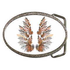 Brown Feather Wing Belt Buckle (oval)