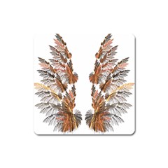 Brown Feather Wing Large Sticker Magnet (square) by artattack4all