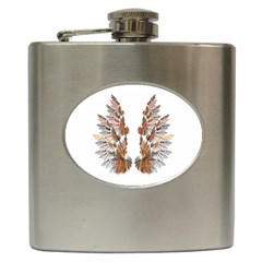 Brown Feather Wing Hip Flask by artattack4all