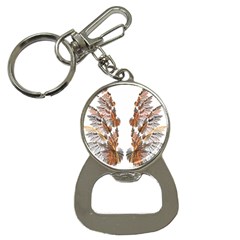 Brown Feather Wing Key Chain With Bottle Opener