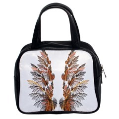 Brown Feather Wing Twin-sided Satched Handbag by artattack4all