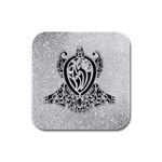 Diamond Bling Lion 4 Pack Rubber Drinks Coaster (Square) Front