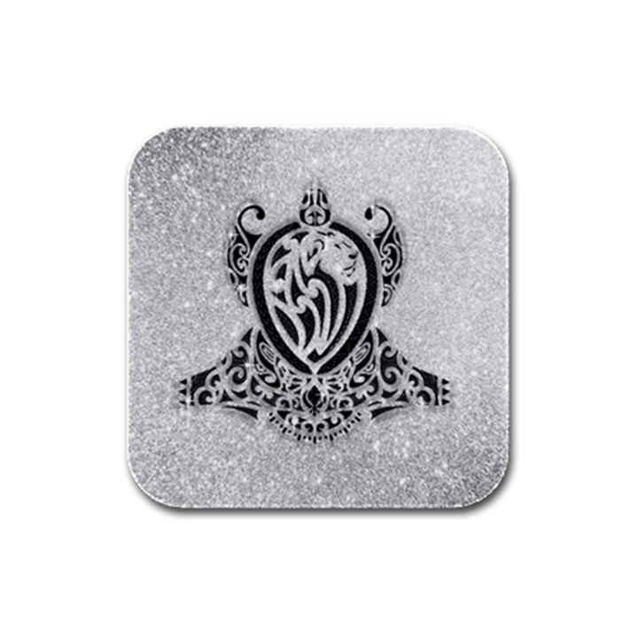 Diamond Bling Lion 4 Pack Rubber Drinks Coaster (Square)