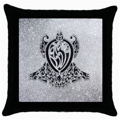 Diamond Bling Lion Black Throw Pillow Case