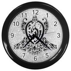 Diamond Bling Lion Black Wall Clock