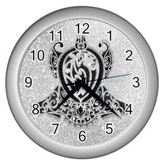 Diamond Bling Lion Silver Wall Clock