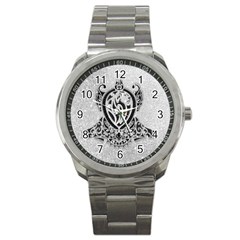 Diamond Bling Lion Stainless Steel Sports Watch (Round)