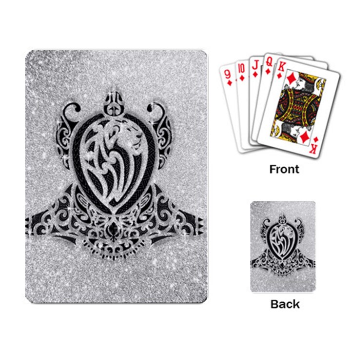 Diamond Bling Lion Standard Playing Cards