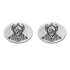 Diamond Bling Lion Oval Cuff Links