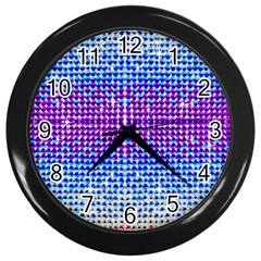 Rainbow Of Colors, Bling And Glitter Black Wall Clock by artattack4all