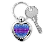 Rainbow of Colors, Bling and Glitter Key Chain (Heart) Front