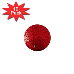 Sequin And Glitter Red Bling 10 Pack Mini Button (round)