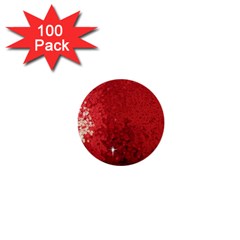 Sequin And Glitter Red Bling 100 Pack Mini Button (round) by artattack4all