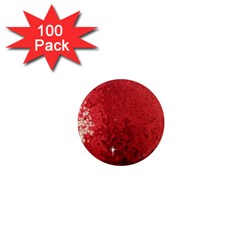 Sequin And Glitter Red Bling 100 Pack Mini Magnet (round) by artattack4all