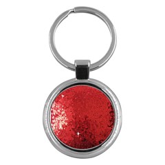 Sequin And Glitter Red Bling Key Chain (round) by artattack4all