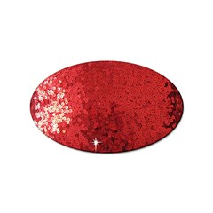 Sequin And Glitter Red Bling Sticker (oval) by artattack4all