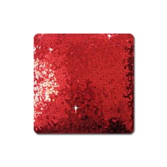 Sequin And Glitter Red Bling Large Sticker Magnet (square) by artattack4all