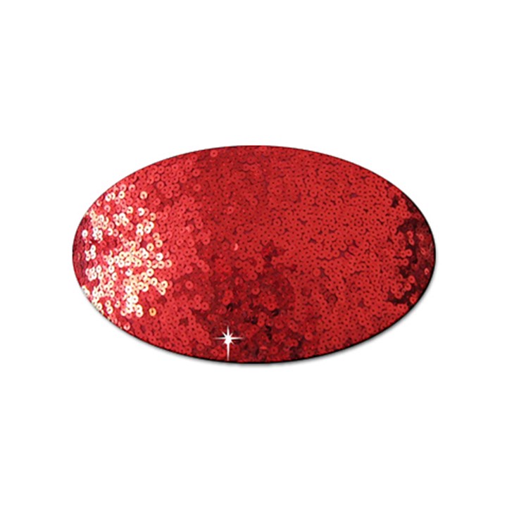 Sequin and Glitter Red Bling 10 Pack Sticker (Oval)