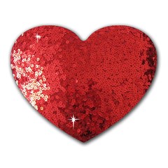 Sequin And Glitter Red Bling Mouse Pad (heart) by artattack4all