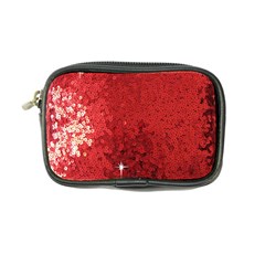 Sequin And Glitter Red Bling Ultra Compact Camera Case by artattack4all