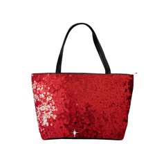 Sequin And Glitter Red Bling Large Shoulder Bag by artattack4all