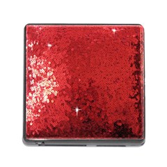 Sequin And Glitter Red Bling Card Reader With Storage (square) by artattack4all