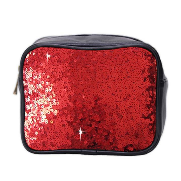 Sequin and Glitter Red Bling Twin-sided Cosmetic Case