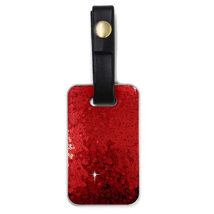 Sequin and Glitter Red Bling Single-sided Luggage Tag