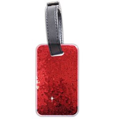 Sequin And Glitter Red Bling Twin-sided Luggage Tag by artattack4all