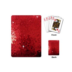 Sequin And Glitter Red Bling Playing Cards (mini) by artattack4all