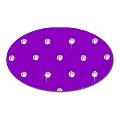 Royal Purple And Silver Bead Bling Large Sticker Magnet (oval) by artattack4all