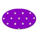 Royal Purple and Silver Bead Bling Large Sticker Magnet (Oval) Front