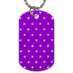 Royal Purple And Silver Bead Bling Single-sided Dog Tag by artattack4all