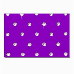 Royal Purple And Silver Bead Bling 10 Pack Large Postcard by artattack4all