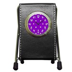 Royal Purple and Silver Bead Bling Stationery Holder Clock Front