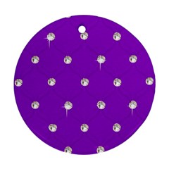 Royal Purple And Silver Bead Bling Twin-sided Ceramic Ornament (round) by artattack4all