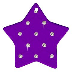 Royal Purple And Silver Bead Bling Twin-sided Ceramic Ornament (star) by artattack4all