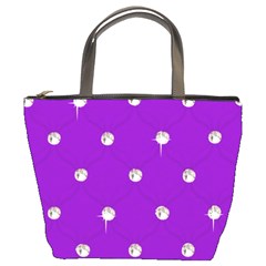 Royal Purple And Silver Bead Bling Bucket Handbag by artattack4all