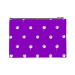 Royal Purple and Silver Bead Bling Large Makeup Purse Back