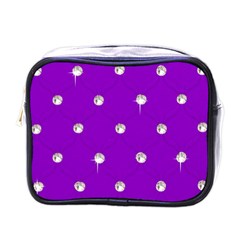 Royal Purple And Silver Bead Bling Single-sided Cosmetic Case by artattack4all