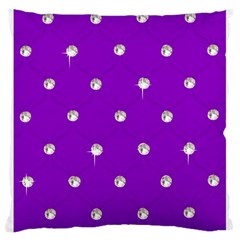 Royal Purple And Silver Bead Bling Large Cushion Case (one Side)