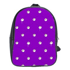 Royal Purple And Silver Bead Bling School Bag (xl) by artattack4all