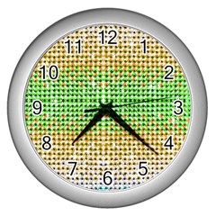 Diamond Cluster Color Bling Silver Wall Clock by artattack4all