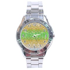 Diamond Cluster Color Bling Stainless Steel Analogue Watch (round) by artattack4all