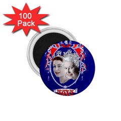 Queen Elizabeth 2012 Jubilee Year 100 Pack Small Magnet (round) by artattack4all