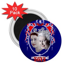 Queen Elizabeth 2012 Jubilee Year 10 Pack Regular Magnet (round) by artattack4all